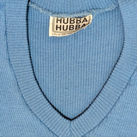 Vintage 70's Hubba Hubba Women's 7/8 Cerulean Blue Long-Sleeve Maxi Knit Dress - Picture 6 of 11